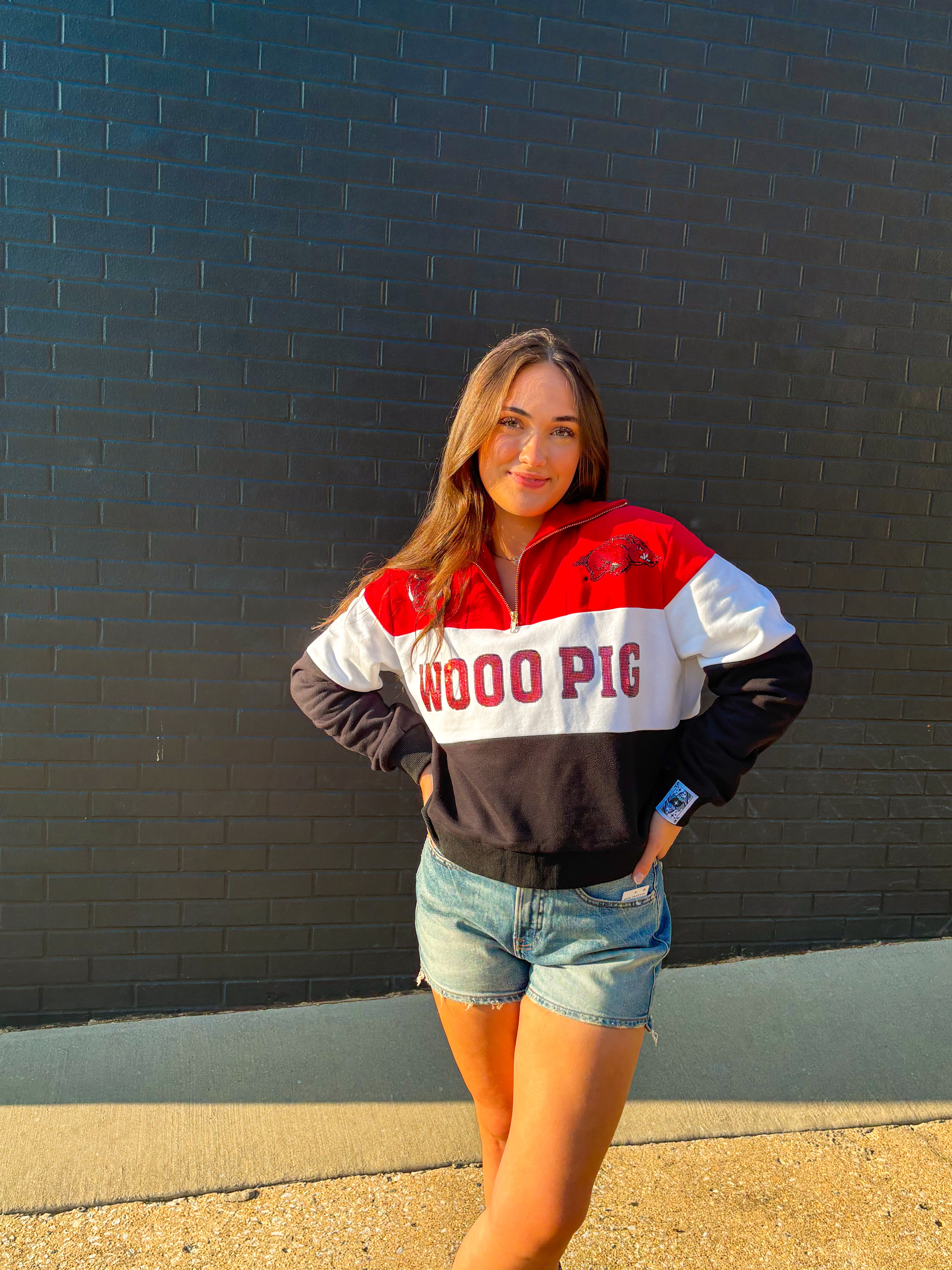 AR Colorblock 1/4 Zip - Fox Trot Boutique