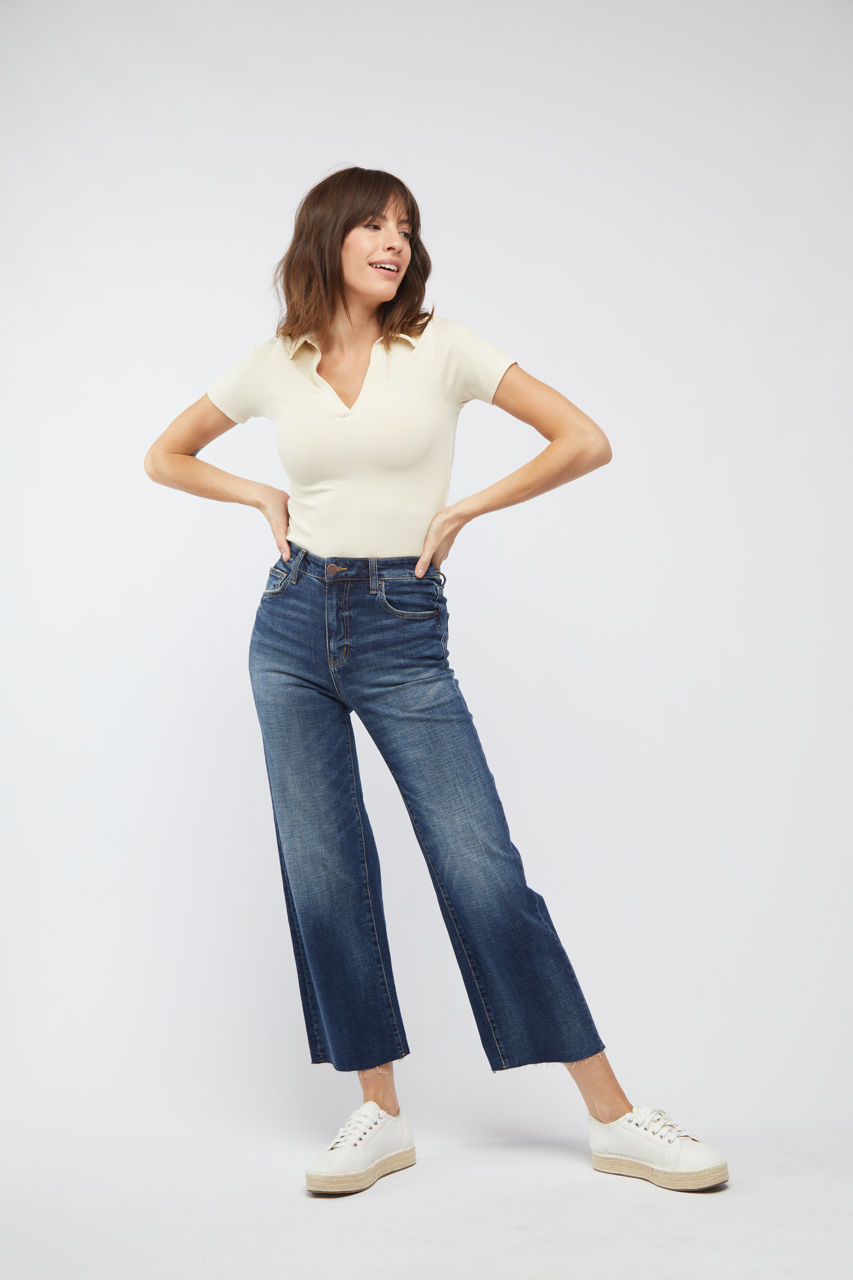 Aberdeen Ankle Crop High Rise Jeans - Fox Trot Boutique