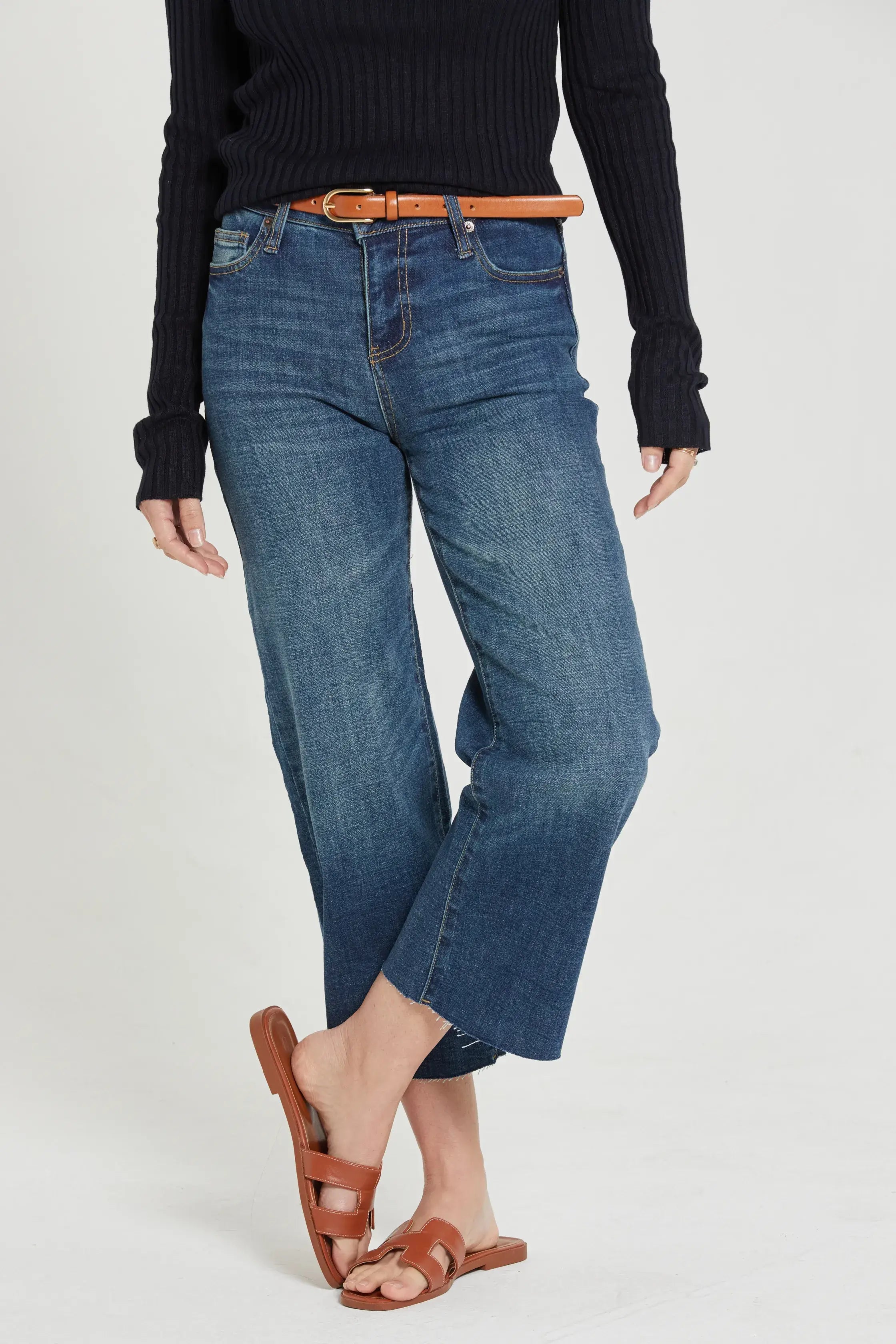 Aberdeen Ankle Crop High Rise Jeans - Fox Trot Boutique
