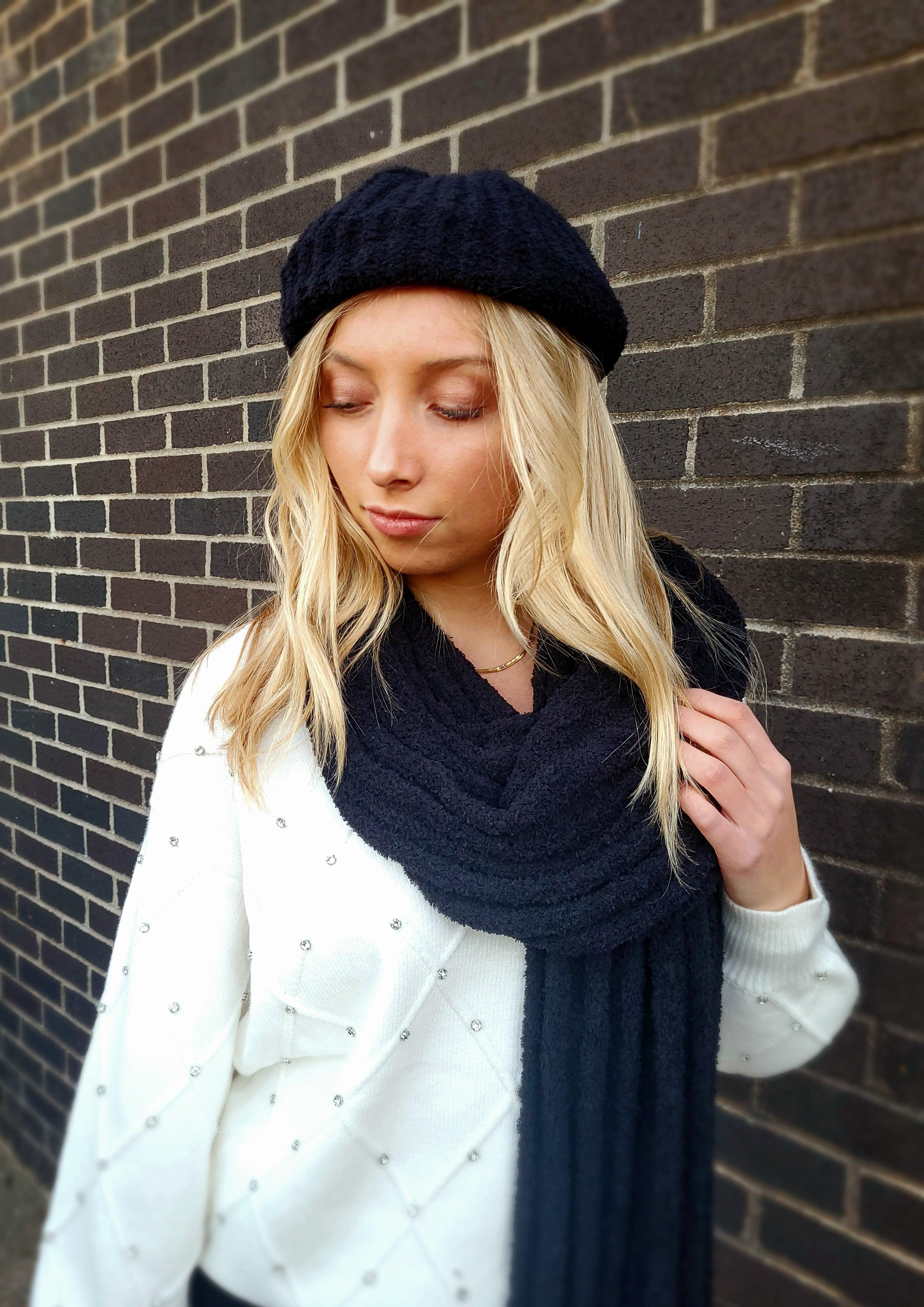 Boucle Rib Knit Beret - Fox Trot Boutique
