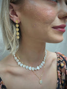 Gold Daisy Drop Earrings - Fox Trot Boutique