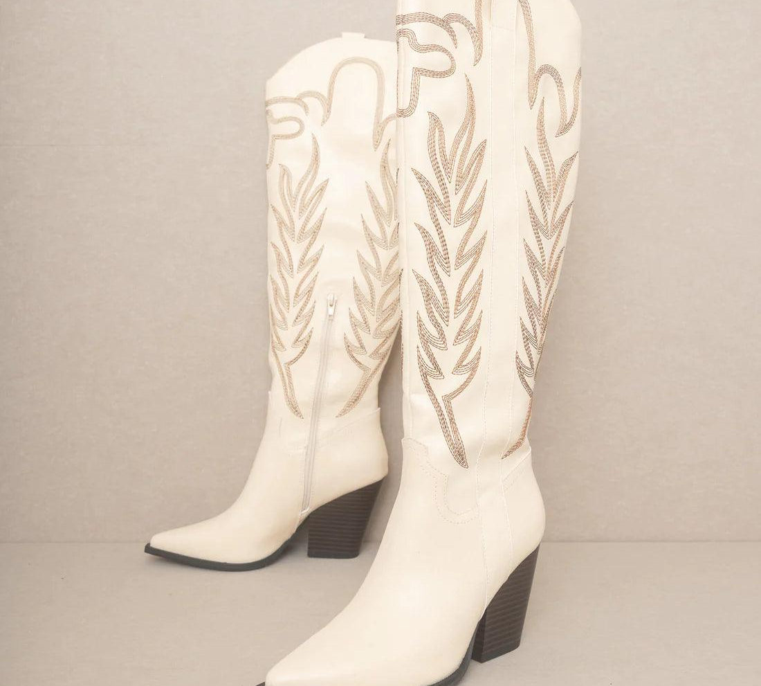 Bronco Boots -Off- White - Fox Trot Boutique