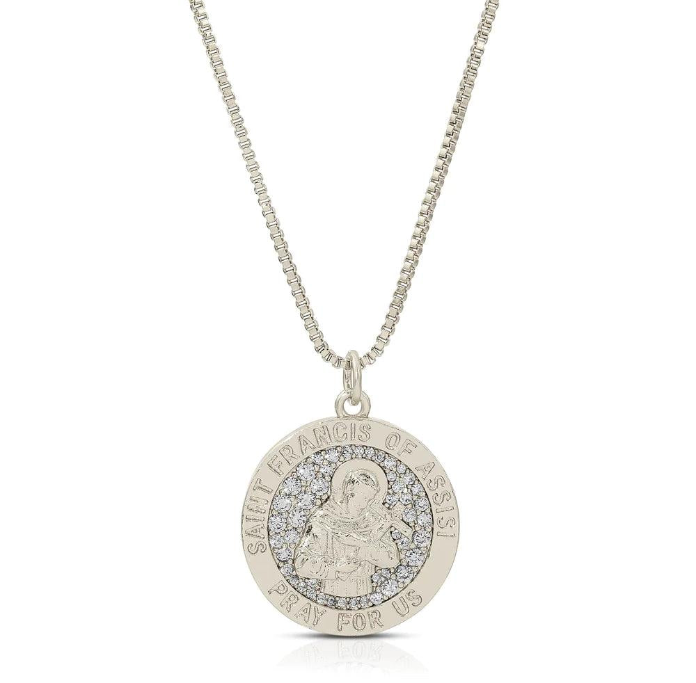 Saint Francic of Assisi Silver Necklace - Fox Trot Boutique