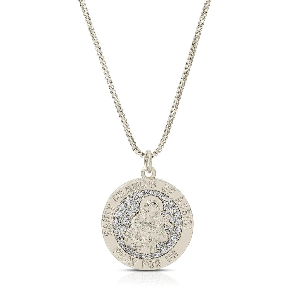 Saint Francic of Assisi Silver Necklace - Fox Trot Boutique