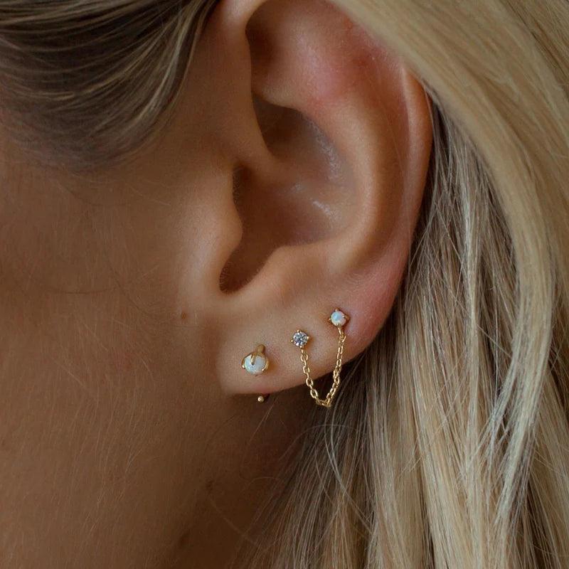 Iris Double Stud Earring - Fox Trot Boutique