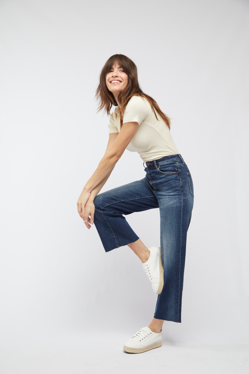 Aberdeen Ankle Crop High Rise Jeans - Fox Trot Boutique
