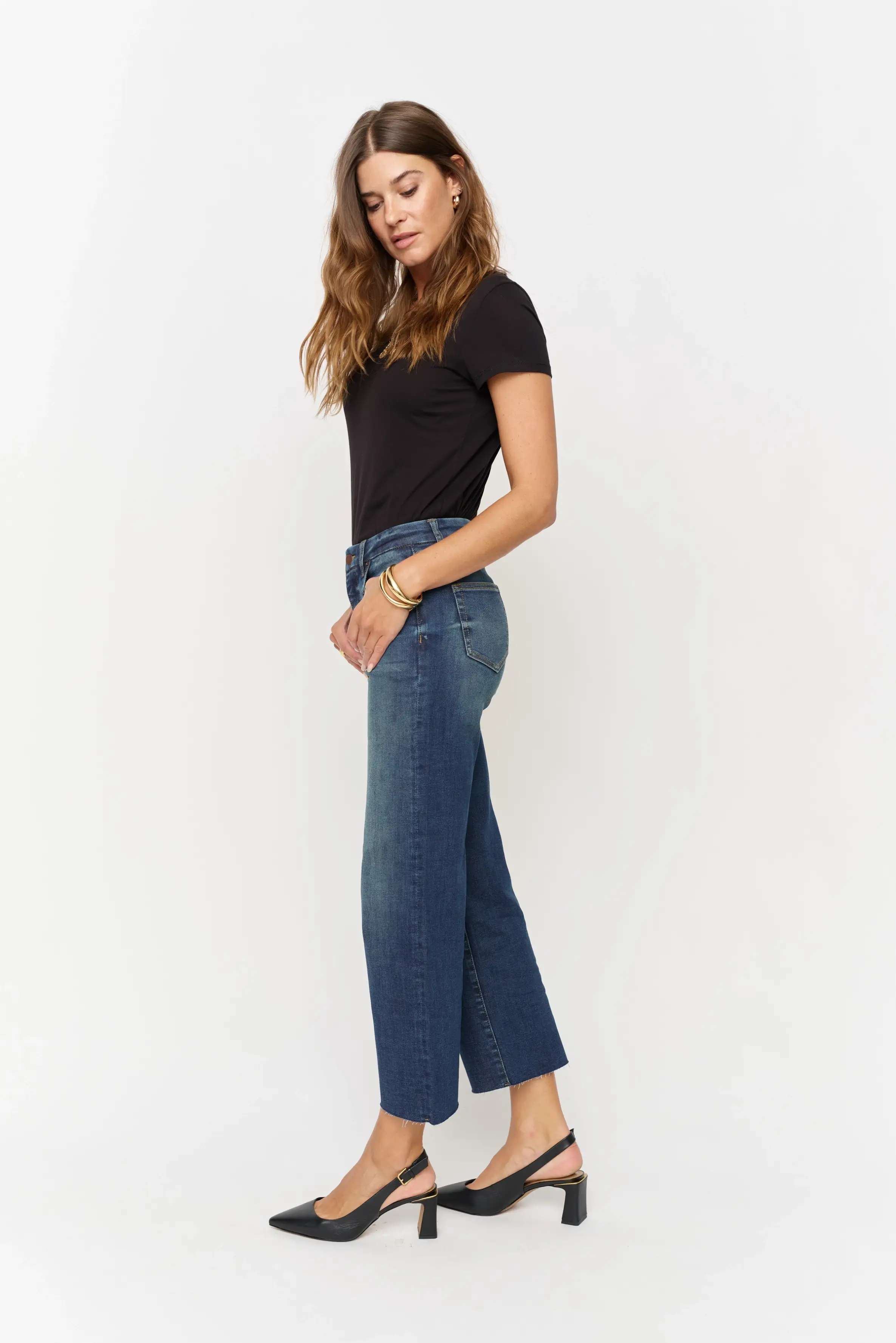 Aberdeen Ankle Crop High Rise Jeans - Fox Trot Boutique
