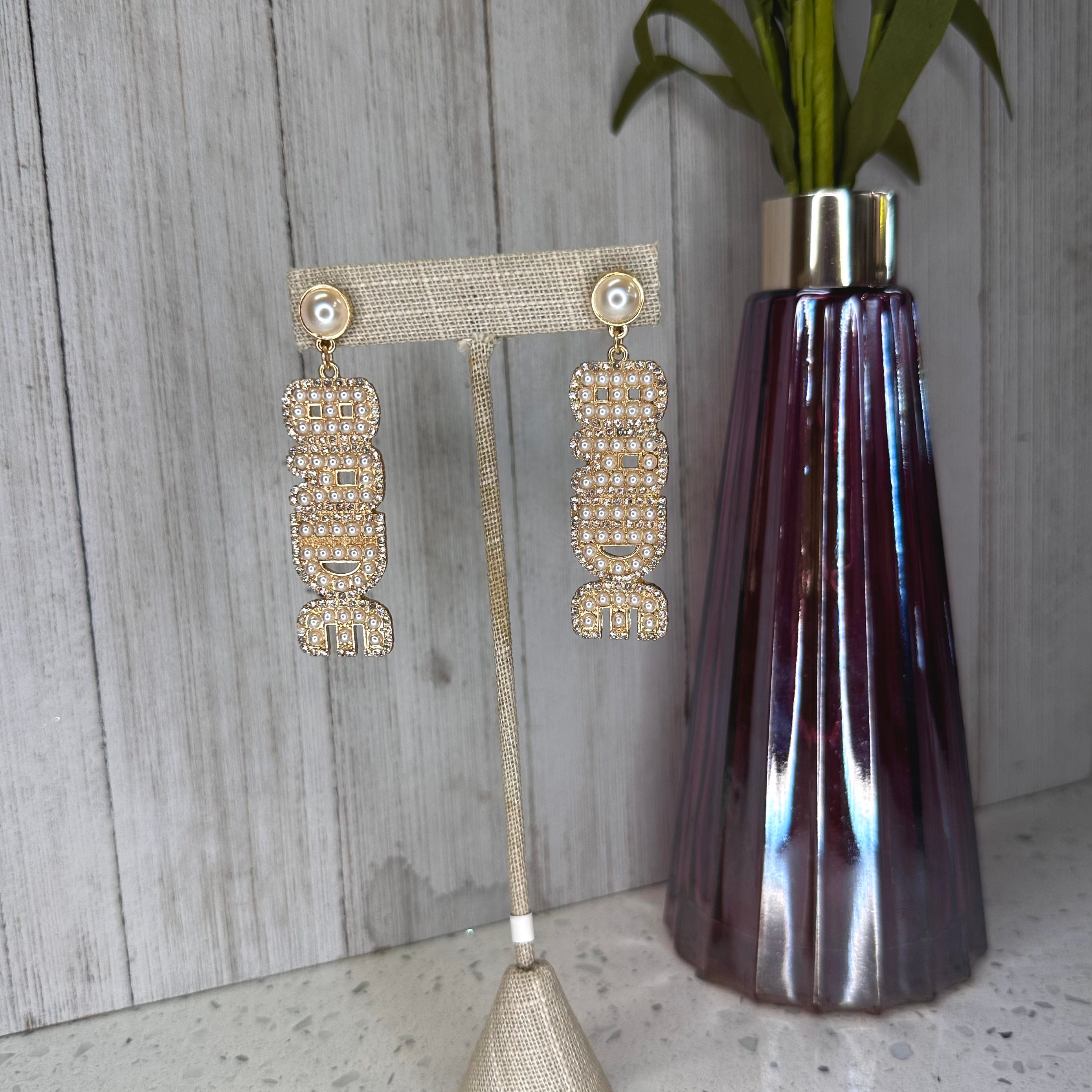 Here Comes the Bride Earrings - Fox Trot Boutique