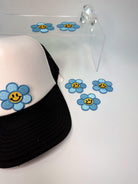 Blue Flower Smiley Sticker - Fox Trot Boutique